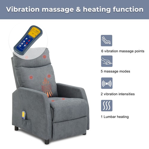 Light grey fabric recliner - grey,