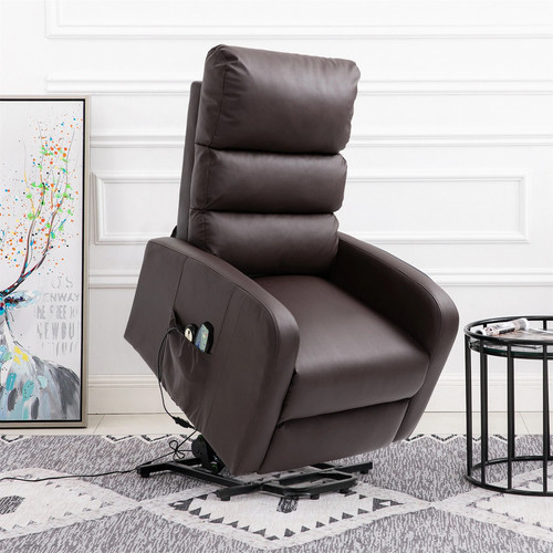 Brown massage recliner chair - massage,