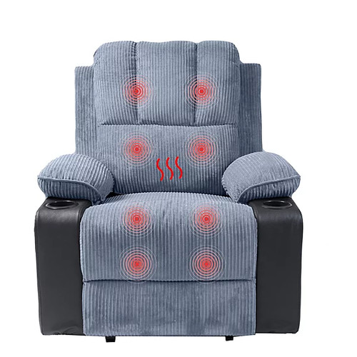 Massage recliner chair - recliner, grey
