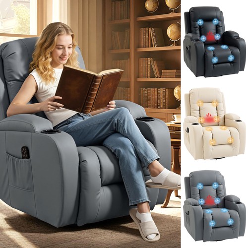 Leather massage recliner - leather,